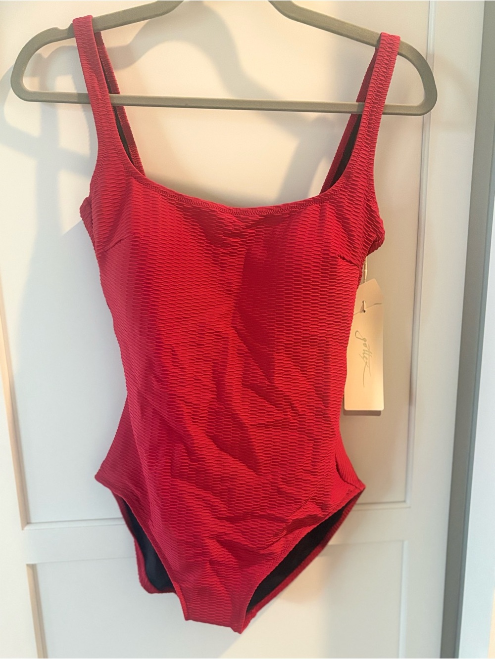 Gottex Textured Red Scoop Neck One-Piece Swimsuit